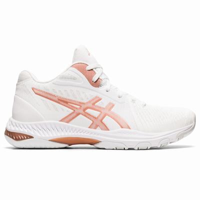 Asics Netburner Ballistic FF Mt 2 - Naisten Lentopallokengät - Valkoinen/Pinkki Kultaiset